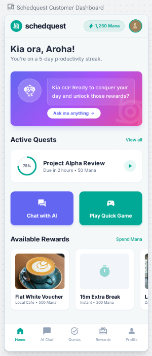 SchedQuest Dashboard